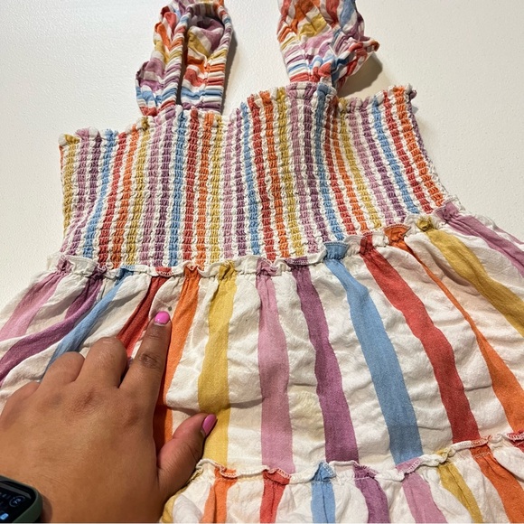 Roller Rabbit Striped Rainbow Ruffle Dress Girls Size 10Y - Picture 7 of 10